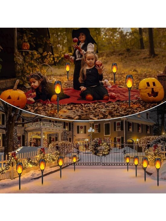 Rirool Outdoor Solar Lanterns 2 Pack, Hanging Vintage Decorative Lights with 3D Star Pattern & Flickering Flame, Waterproof Garden Yard Pathway Lights Rirool Outdoor Solar Lanterns 2 Pack, Hanging Vintage Decorative Lights with 3D Star Pattern & Flickering Flame, Waterproof Garden Yard Pathway Lights